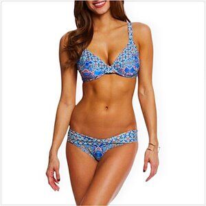 Sunsets Pompeii Bardot Top & Twist and Shout Bottoms Bikini Set NWT NEW 36DD / M